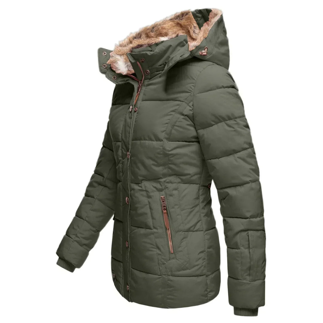 Down coat down with faux Fur hood warm water-resistant &amp; padded jacket winter