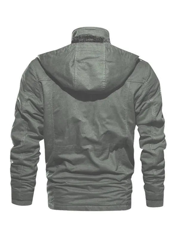 | Loose Stand Collar Hoodie Jacket for Men Winter