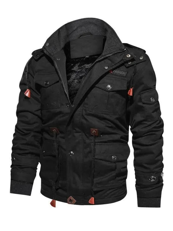 | Loose Stand Collar Hoodie Jacket for Men Winter