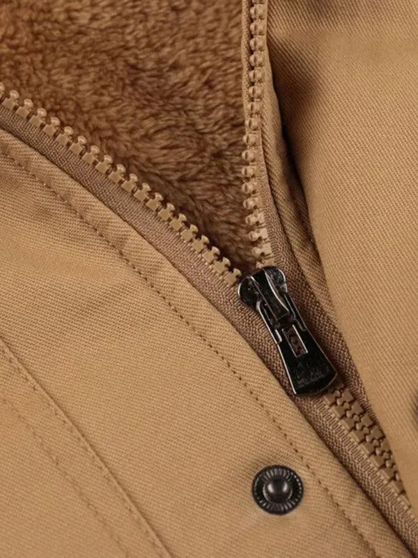 | Loose Stand Collar Hoodie Jacket for Men Winter