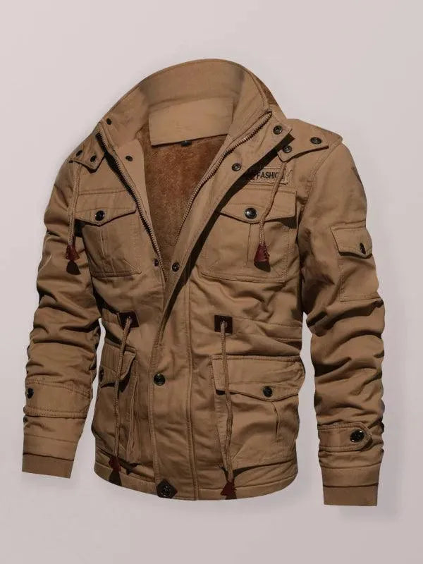 | Loose Stand Collar Hoodie Jacket for Men Winter