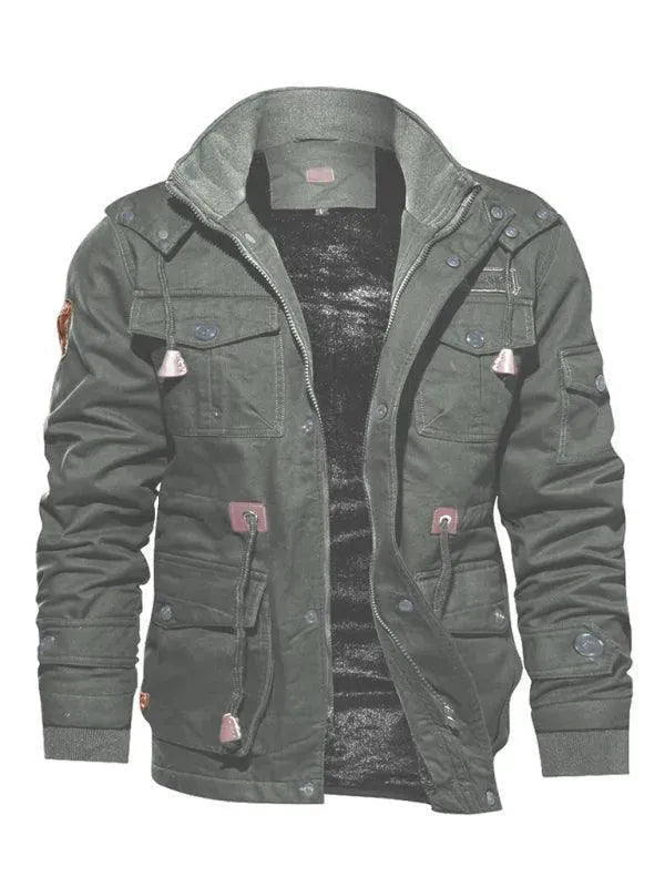 | Loose Stand Collar Hoodie Jacket for Men Winter