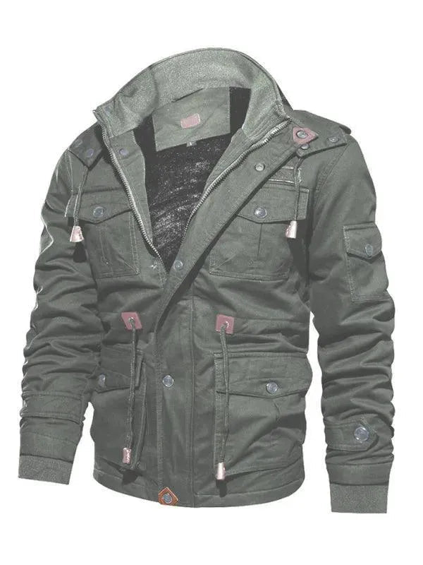 | Loose Stand Collar Hoodie Jacket for Men Winter
