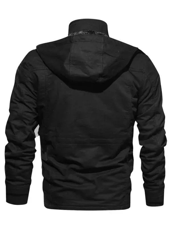 | Loose Stand Collar Hoodie Jacket for Men Winter