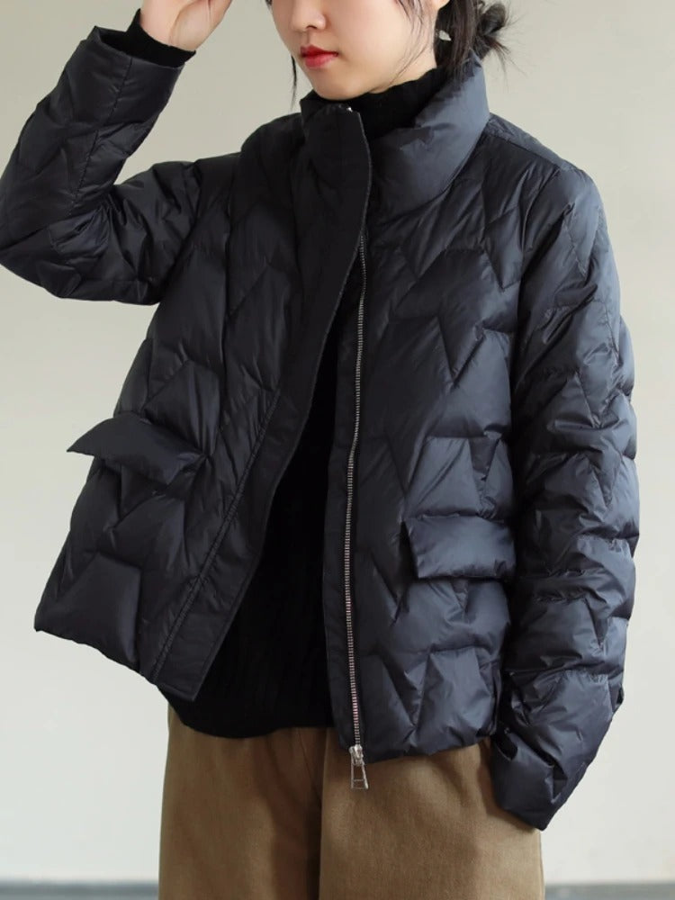 Ultralight padded Down jacket with stand collar for women