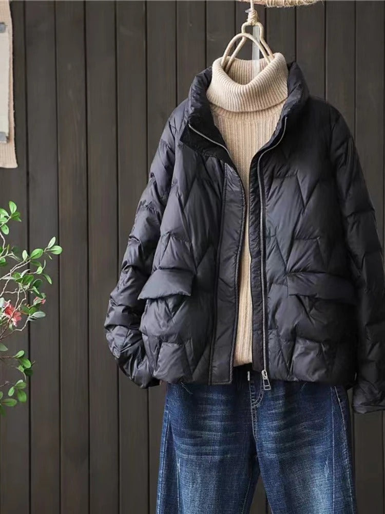 Ultralight padded Down jacket with stand collar for women