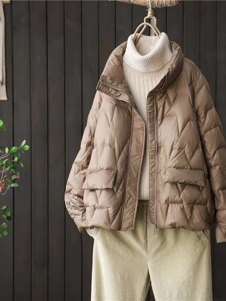Ultralight padded Down jacket with stand collar for women
