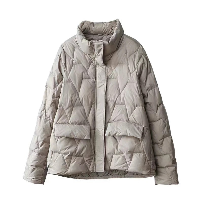 Ultralight padded Down jacket with stand collar for women