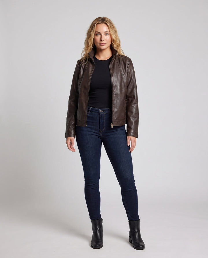 Women Stylish Faux Leather Jacket